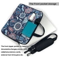 thumbnail image 3 of ZICANCN Laptop Case 14 inch, Paisley Floral Blue Ethnic Work Shoulder Messenger Business Bag for Women and Men, 3 of 7