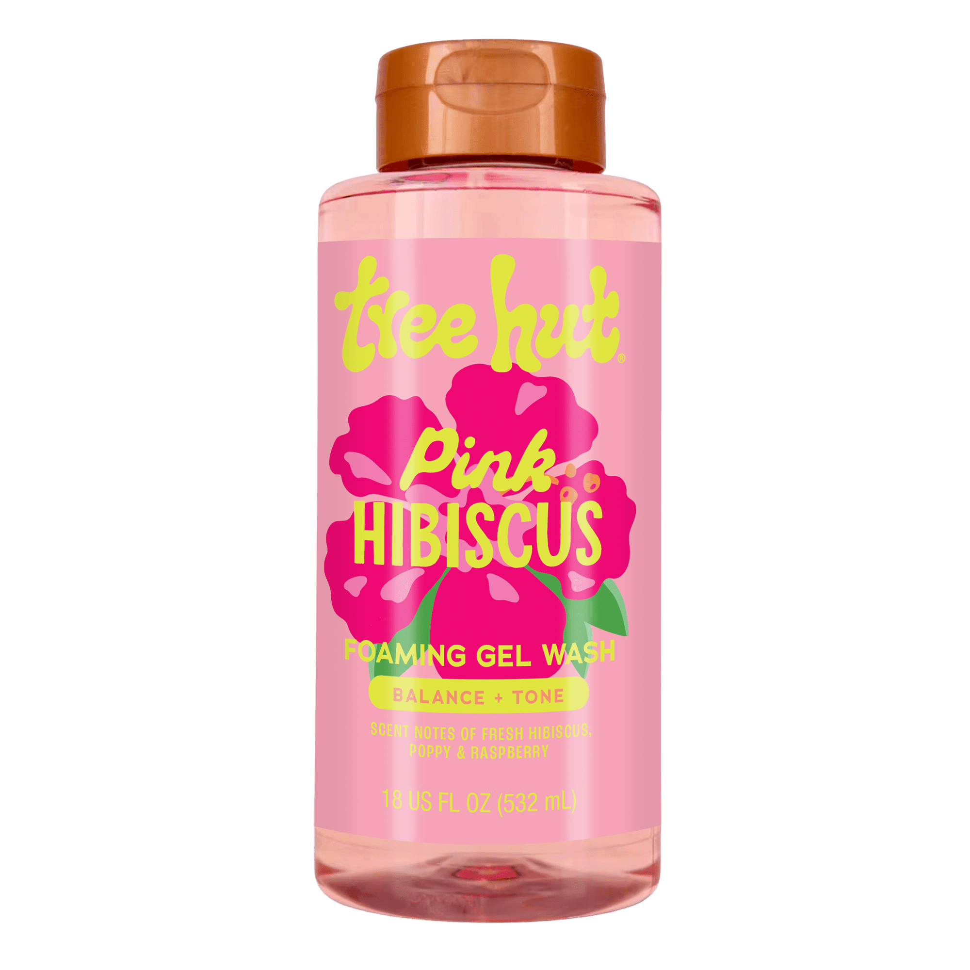 Tree Hut Pink Hibiscus Foaming Gel Body Wash, 18 fl oz