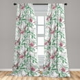 thumbnail image 4 of Ambesonne Vintage Curtains, Roses Cherry Blossoms Print, Pair of 28"x63", Peacock Green and Pale Ruby, 4 of 5