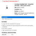 thumbnail image 2 of Low Beam Headlight Bulb - Compatible with 2003 - 2005 Lincoln Aviator 2004, 2 of 2