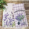 thumbnail image 4 of Spring Lavender Flower Kitchen Dish Towel Set of 2, Purple Buffalo Plaid Check Hand Towel Floral Cart Drying Baking Cooking Cloth, Bee Summer Seasonal Kitchen Decor 18x26 Inches, 4 of 6