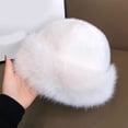 thumbnail image 3 of Hengtong - Gorro cosaco ruso para mujer, grueso, de imitación, para senderismo, moto, color blanco, 3 of 8