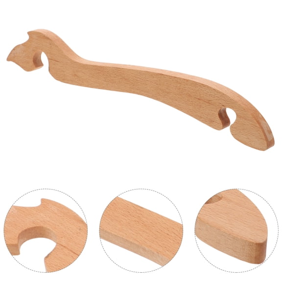 DEEPCRAFF 1Pcs Arc Shape Khaki Wood Oven Rack Puller for Home Users and Cooking with Heat Resistance