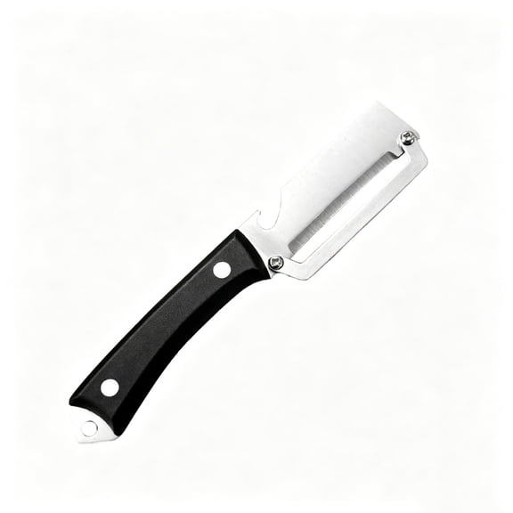 Wide Blade Vegetable and Fruit Peeler Black with Ergonomic Handle 2-in-1 Multi Purpose Kitchen Tool and Bottle Opener