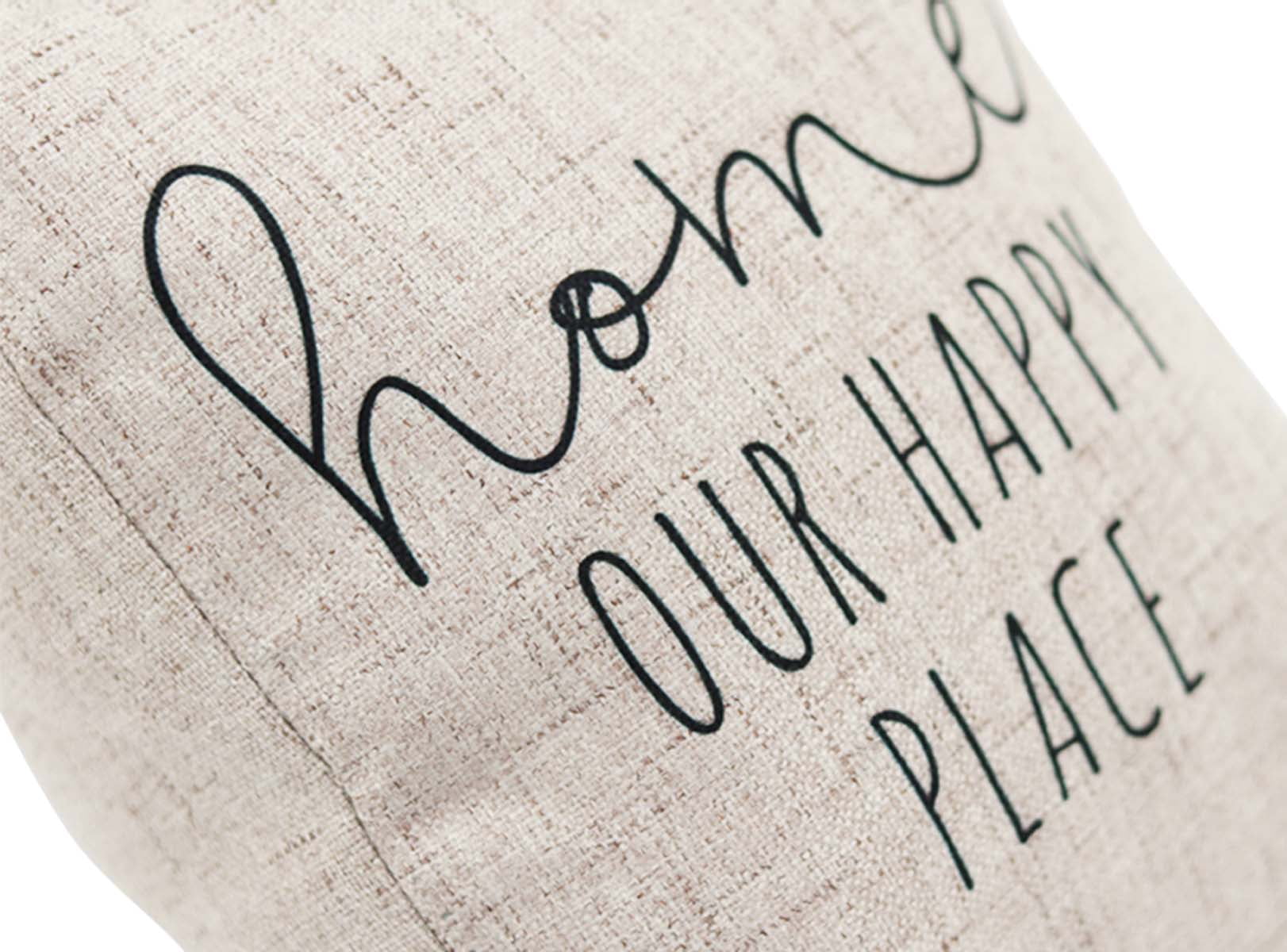 Parisloft Home Our Happy Place Fabric Door Stop with Handle, Decorative Weighted Door Stopper for Bedroom, Living Room, Exterior Doors