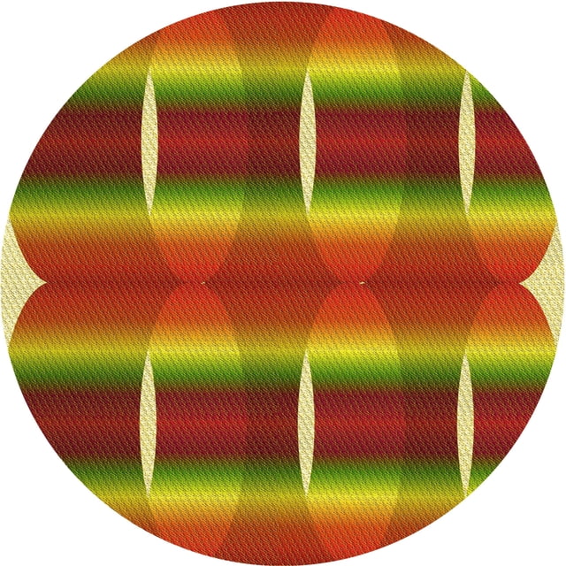 Ahgly Tapis de Zone Rond d'Intérieur Lavable à la Machine de Transition Rouge Company, 5 Pieds Rond