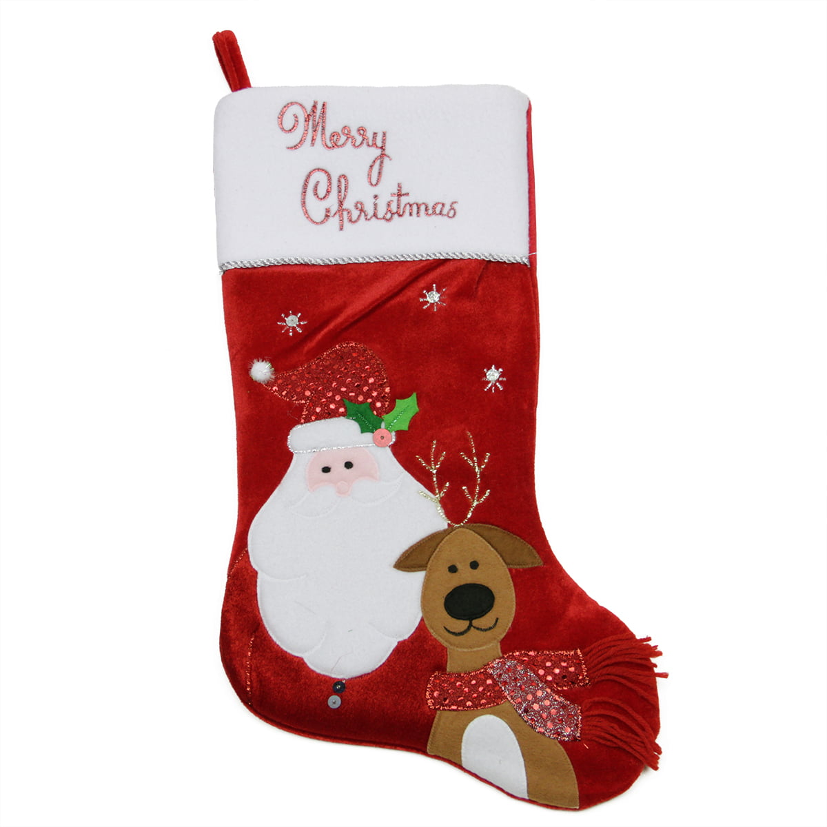Christmas Holiday Gingerbread Boy Tree Mantel Stockings 18.5" Red 