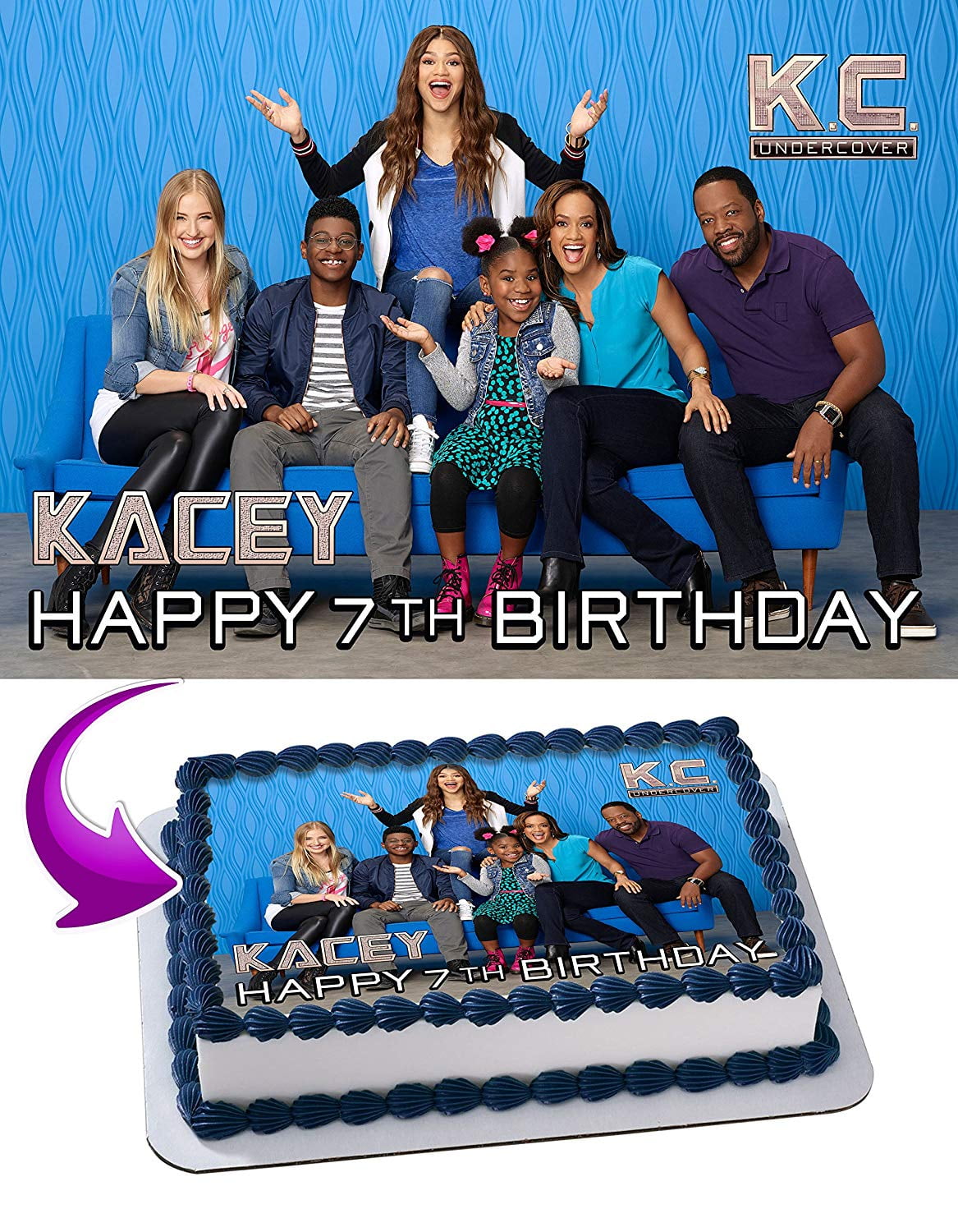 KC Undercover Edible Cake Image Topper Personalized Birthday Party 1/4