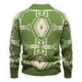 thumbnail image 4 of Men's Collared Sweater Casual Long Sleeve Knitted Sweater Mid Weight Fall Winter Fashion Outfits Green M, 4 of 4