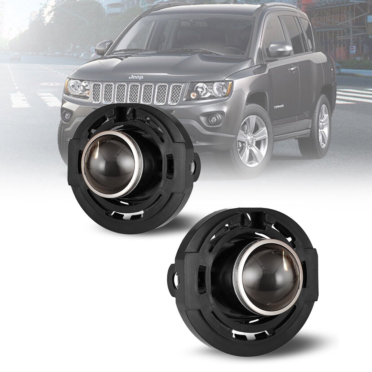 Compatible For 2014-2021 Jeep Grand Cherokee Pair Front Fog Lights Lamps Assembly Clear Lens