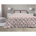 thumbnail image 1 of Feminine Comforter & Sham Bedding Set, Women Fashion Pattern with High Heel Stiletto Shoes Ladies Footwear, 3 pcs Duvet Set Microfiber Filling Quilt, 5 Sizes, Scarlet Beige Black, by Ambesonne, 1 of 4