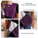 thumbnail image 5 of Camisa casual de mujer con cuello redondo y bloques de color de manga corta estampada para mujer para uso diario Púrpura L, 5 of 6