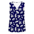 thumbnail image 4 of Tank Top for Women V Neck Sleeveless Casual Boho Loose Fit Floral Print Soft Comfortable Summer Sleeveless Shirt, 4 of 6