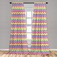 thumbnail image 5 of Ambesonne Colorful Curtains, Rainbow Chevron Fun, Pair of 28"x84", Multicolor, 5 of 5