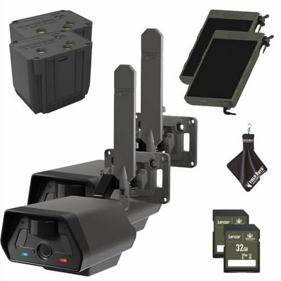 TACTACAM Defend Cellular Security Camera - No WiFi Required - Motion Activated Wireless Camera - Motion Detection - With Solar Panel, Rechargeable Battery, SD Cards and Microfiber Cleaning Cloth 2PK