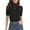 Black, variant on PrettyGuide Women's Short Sleeve Sweater Tops Mock Neck with Button Pullover Shirt Slim Fit Lightweight Knit Sweater Blouse