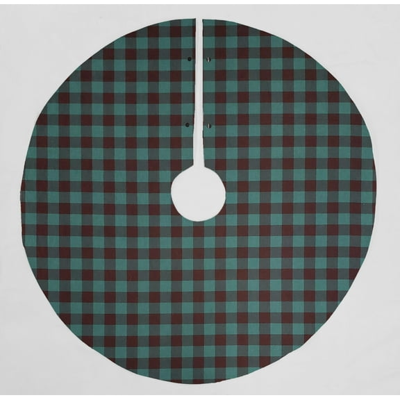 Buffalo Check Plaid Christmas Tree Skirt By Penny's Needful Things (Green) (Round)