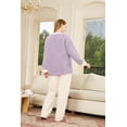 thumbnail image 3 of U2SKIIN Womens Fleece Pajama Set, Fluffy Pullover Sleepwear Soft Plush Pjs Lounge Fuzzy Pjs set,(Light Purple,M), 3 of 5