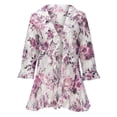 thumbnail image 2 of ICHUANYI Liquidación Mujer Moda Turndown Bubble Cardigan Encaje Recorte Hollow Manga Chaqueta Blusa ICHUANYI WER2023082200226, 2 of 9