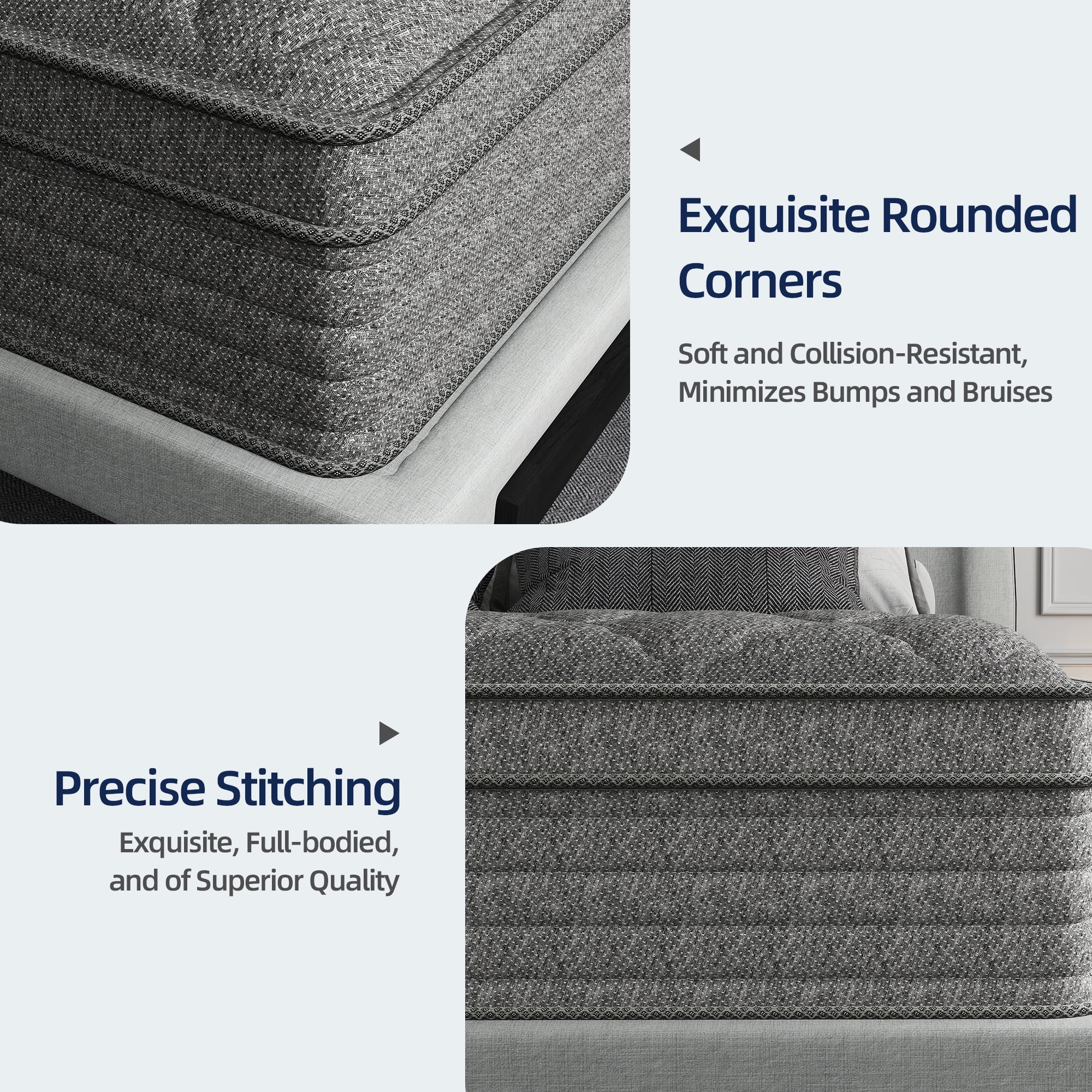 lemontalking 14 Inch Gel Memory Foam Hybrid Mattress Pocket Spring In A Box Medium Firm,Full Mattress