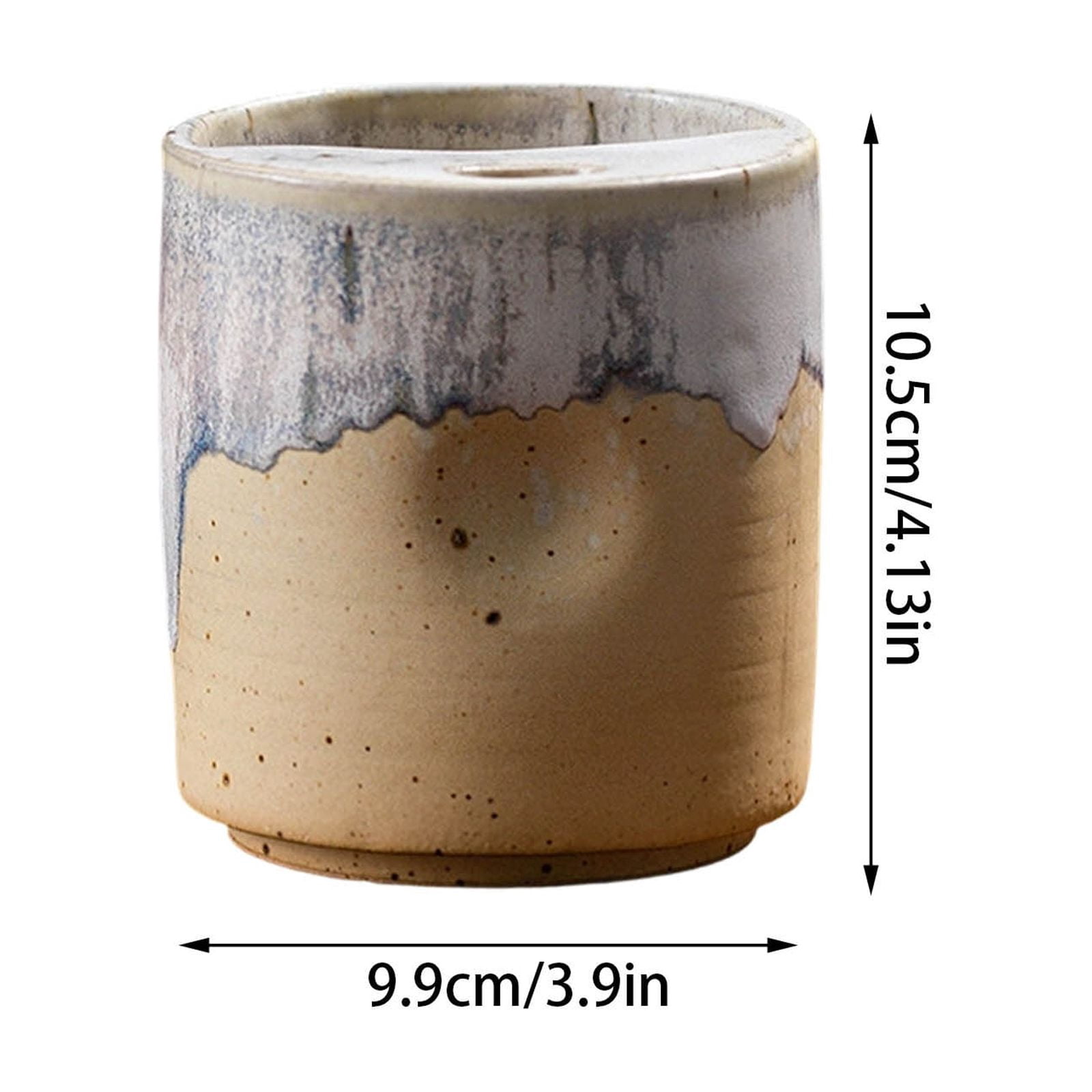 QIUXUJ-1pc Retro Ceramic Espresso Cup with Straw, Vintage Style Thick Wall Porcelain Coffee Mug, Small Demitasse Cup for Home Kitchen Cafe Daily Coffee Drinking (Brown)