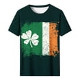 thumbnail image 1 of Hauts Amples pour Femmes Manches Courtes Col Rond Imprimé Jour de la Saint-Patrick Polyester T-Shirt Décontracté 1 Pce, 1 of 8