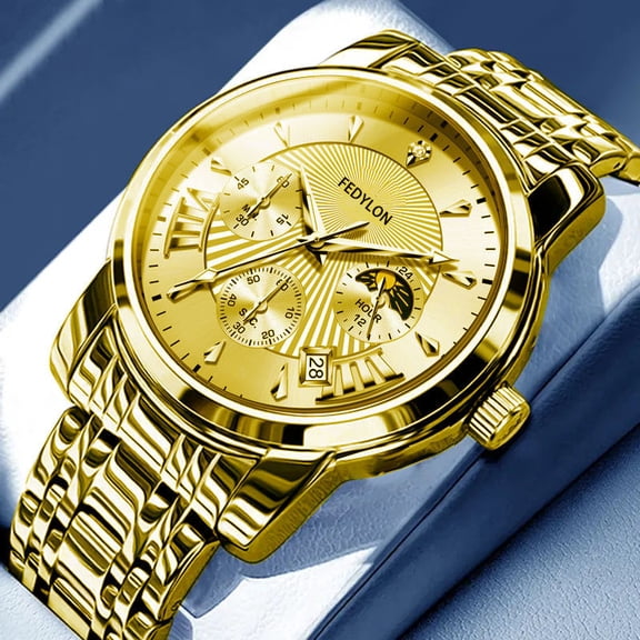 New men's watch, quartz watch, fully automatic non-mechanical watch, skeleton watch, men's waterproof luminous calendar business watch