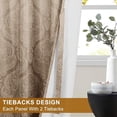 thumbnail image 5 of Hiasan Damask Patterned Curtains 63 inches Length - Back Tab/Rod Pocket Room Darkening Window Drapes with Tiebacks Thermal Insulted Ombre Blackout Curtains for Bedroom, 2 Panels, W52 x L 63, Taupe, 5 of 7
