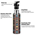 thumbnail image 3 of Yayeee 33oz Insulated Water Bottle Double Wall Stainless Steel with Flip Straw Lid, Orange Geometric, 3 of 7