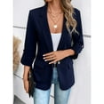 thumbnail image 4 of Yigetop Blazers for Women! Women's Casual Business Casual formal Long Sleeved Jacket Light Spring Summer Cardigan Women Blazer Navy S, 4 of 4