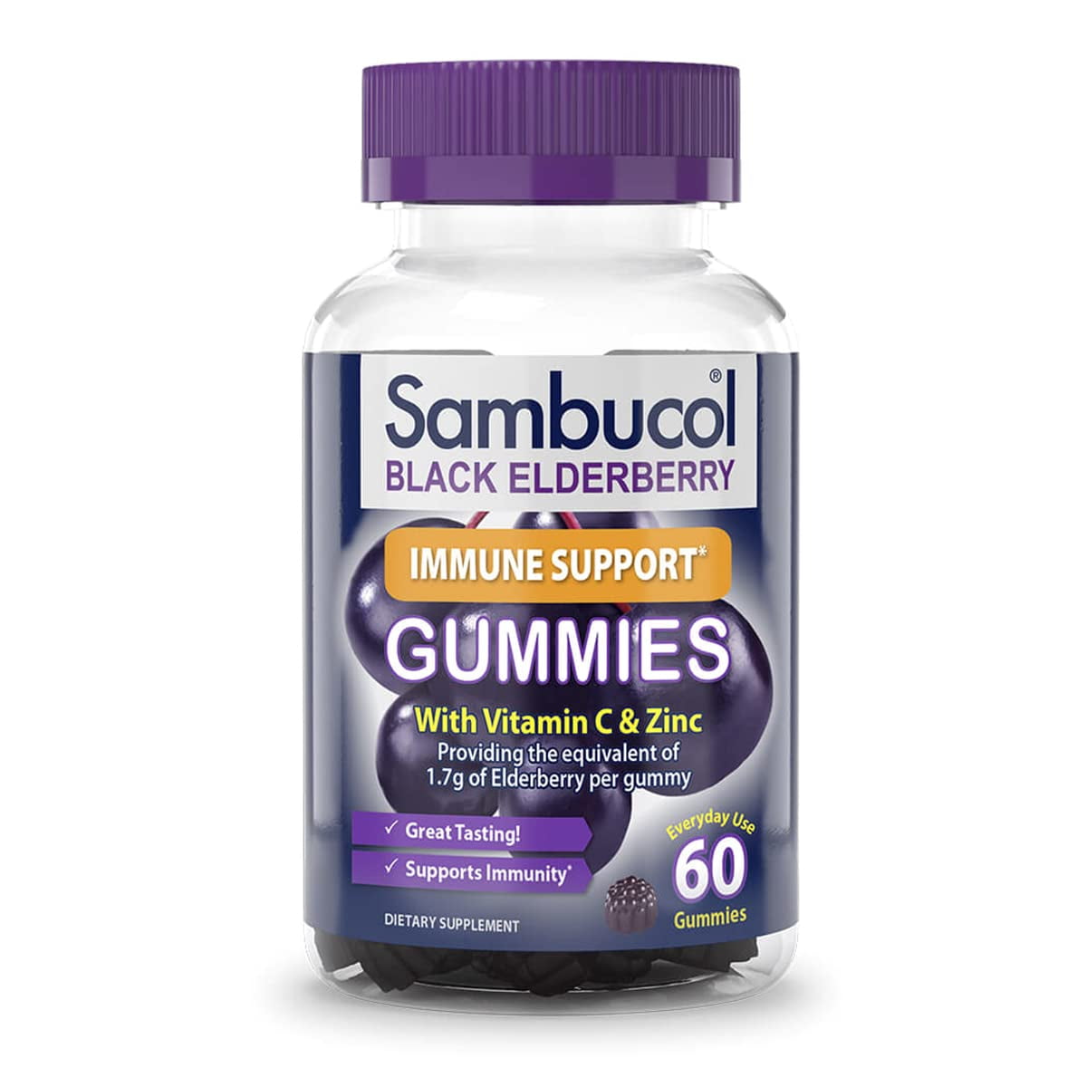 Sambucol Black Elderberry Gummies for Adults with Vitamin C and Zinc