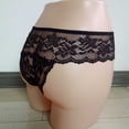 thumbnail image 4 of HOMBOM Low Rise Underwear for Women Open Crotch Soft Comfort Waist Everyday Wear Sheer Lace Panties for Ladies Black M, 4 of 6