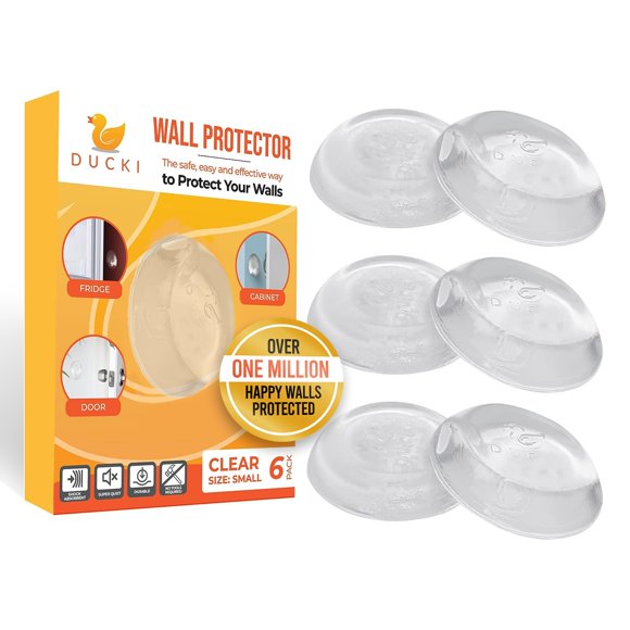 Protector de pared Door Tope, pomo de puerta Ducki, de goma, paquete de 6