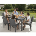 thumbnail image 3 of IWC 7-Piece Resin Rattan Style Outdoor Patio Dining Set, Espresso, 3 of 11
