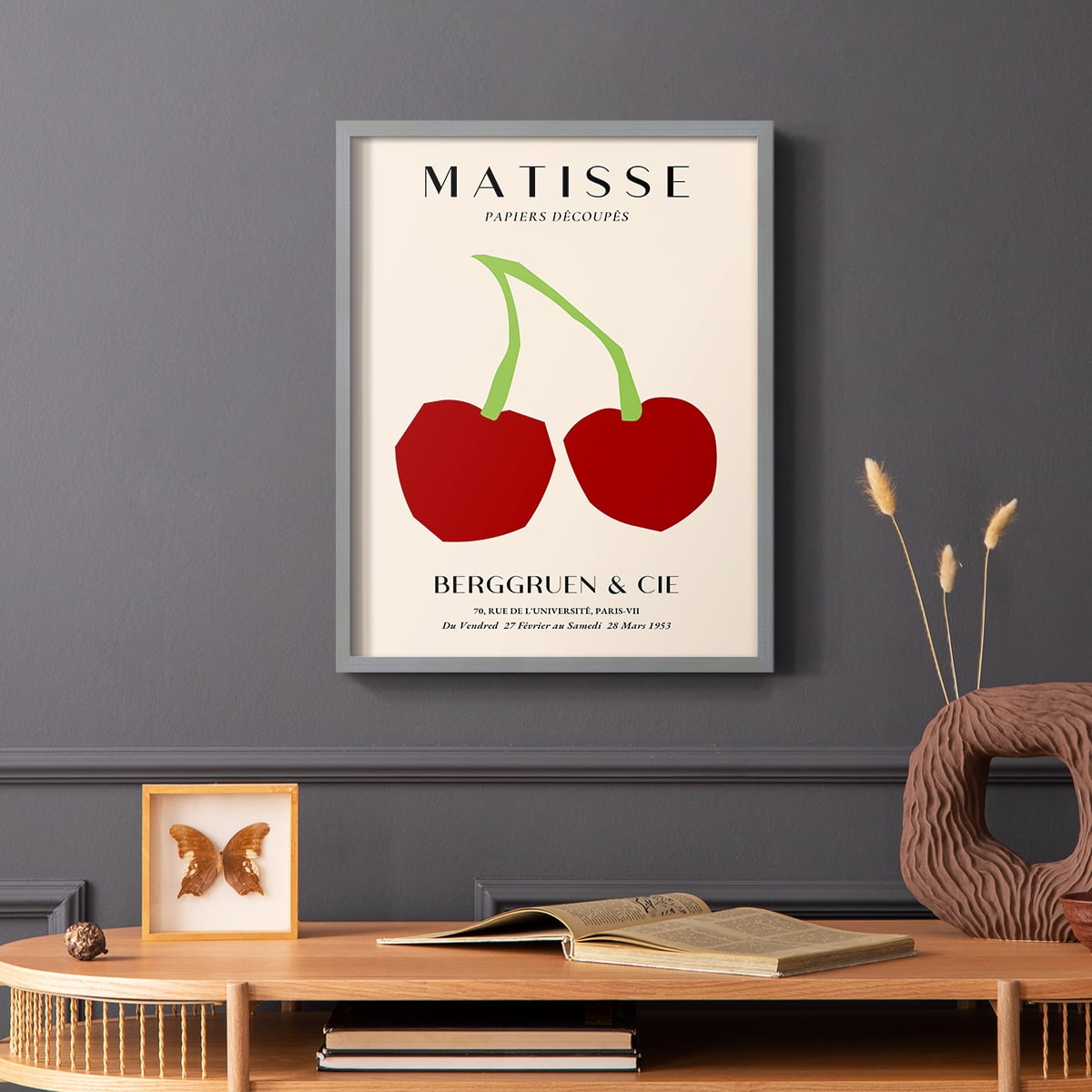 Matisse CLI Framed Print in Gray Solid Wood 11 x 14 Framed Print