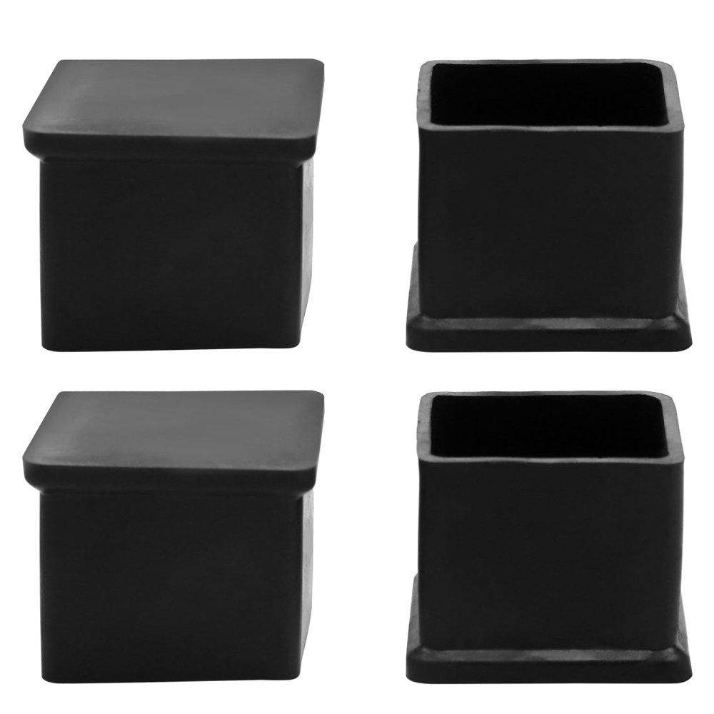 Unique Bargains 4 Pcs Antislip Rubber Square 20mm x 20mm Chair Foot Cover Table Furniture Leg