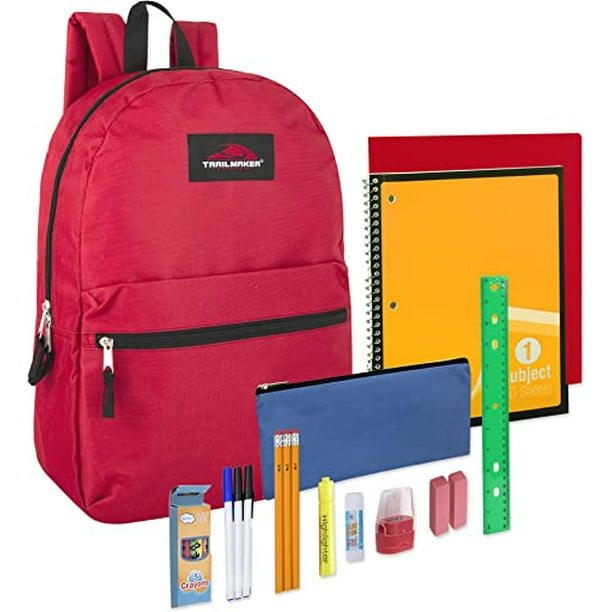Trailmaker, Unisex PreFilled 17" Backpack with 20 Piece back to School