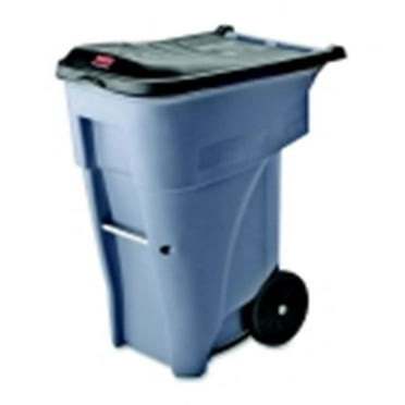 Brute Big Wheel Heavy Duty Open Top Roll-Out Container - Gray
