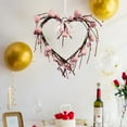 thumbnail image 6 of JoyMoreHome Valentine Day Heart Shape Artificial Rattan Wreath with Small Heart Decor, Durable Holiday Hanging Ornament for Wall, Window, Door, 6 of 6