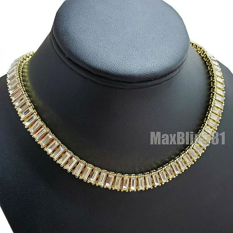 Dainty Baguette CZ Pendant Necklace – 14K Gold Plated Sterling Silver With Emerald Green Stone & Snake Chain
