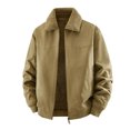 thumbnail image 2 of Ceisia Men's Reversible Sherpa Lined Cotton Trucker Jacket Fleece Collar Loose Fit Multi Pocket Warm Outer Coat Gift, 2 of 5