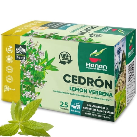 Lemon Verbena 25 Teabags of Cedron Tea All Natural Lemon Beebrush from Peru Used to Add Lemon Flavor in Cooking Perfumes Oil