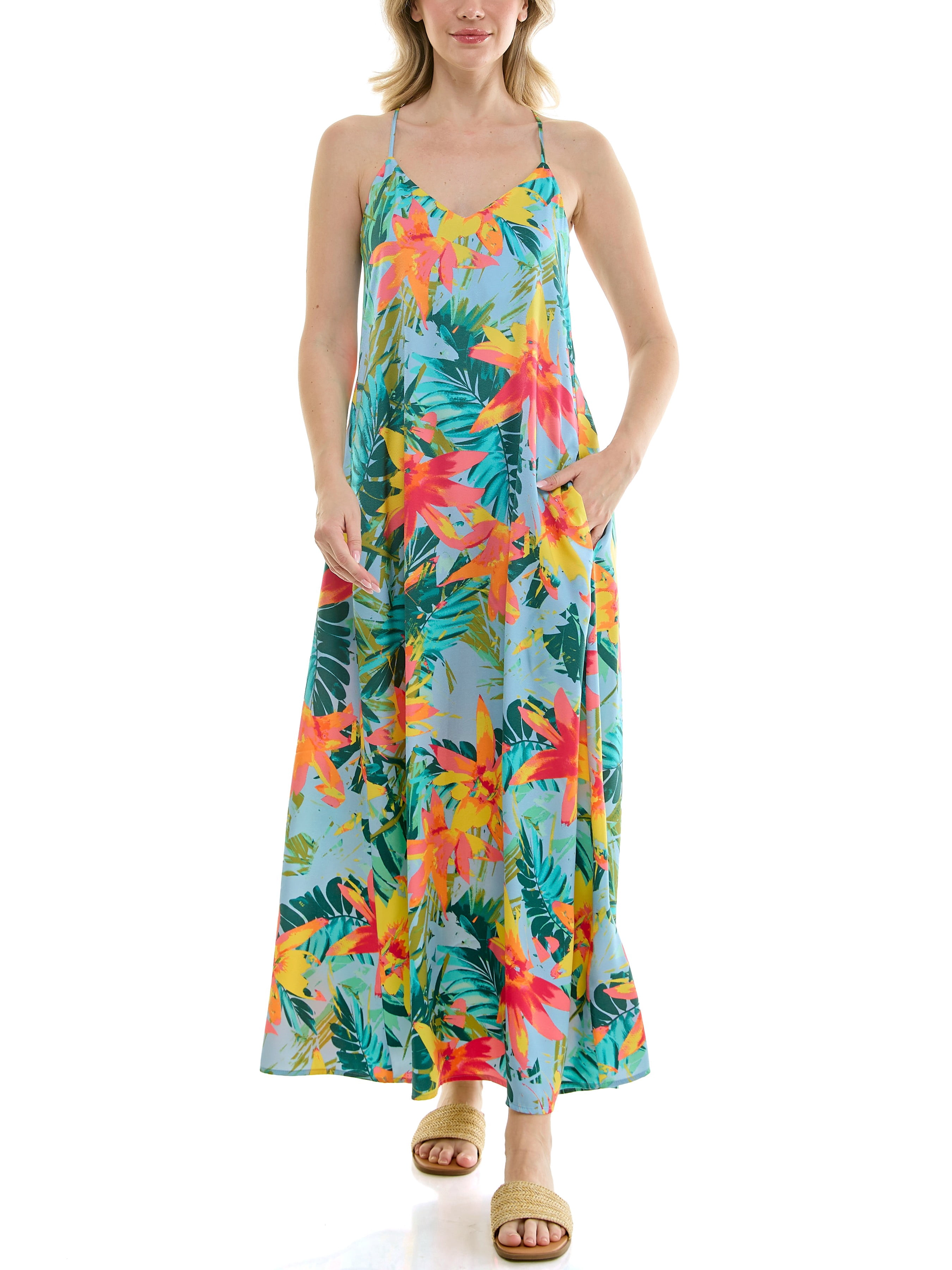 Nicole Miller Women's Maxi Slip Dress With Built In Bra, Sizes S-XL