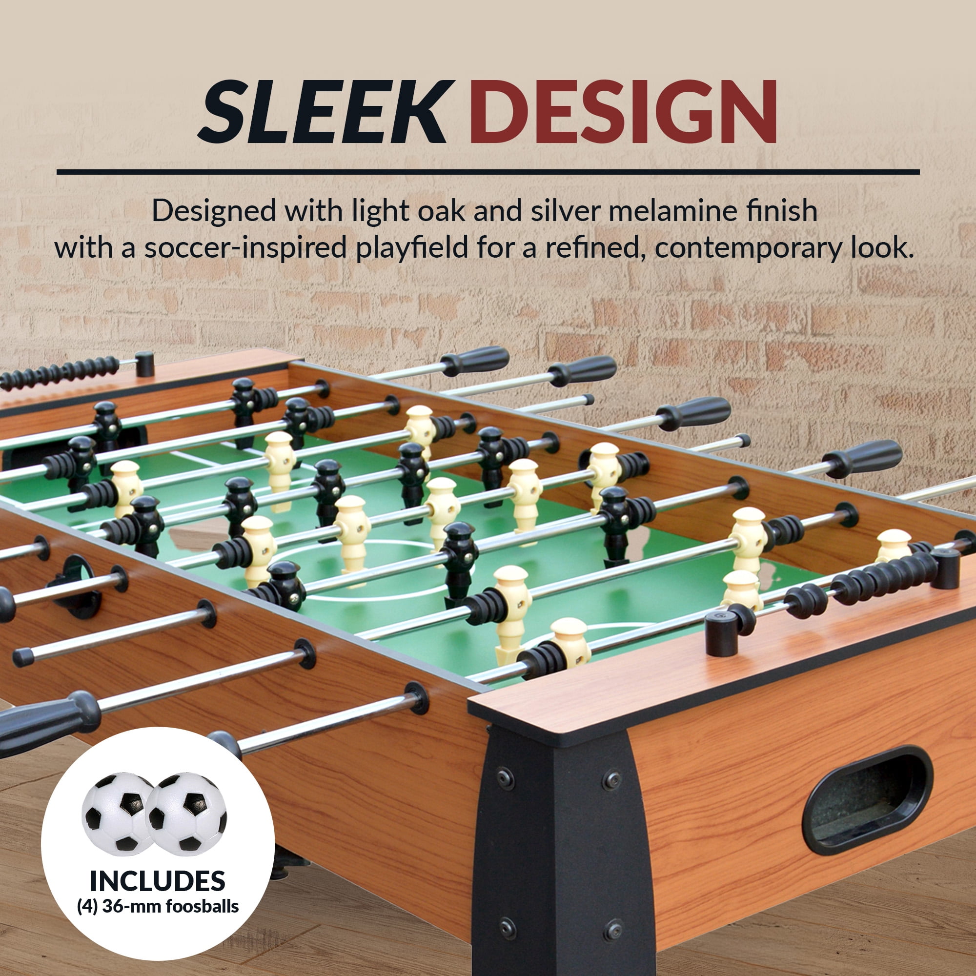 Hathaway Hurricane Foosball Table, 54-in, Light Cherry Finish