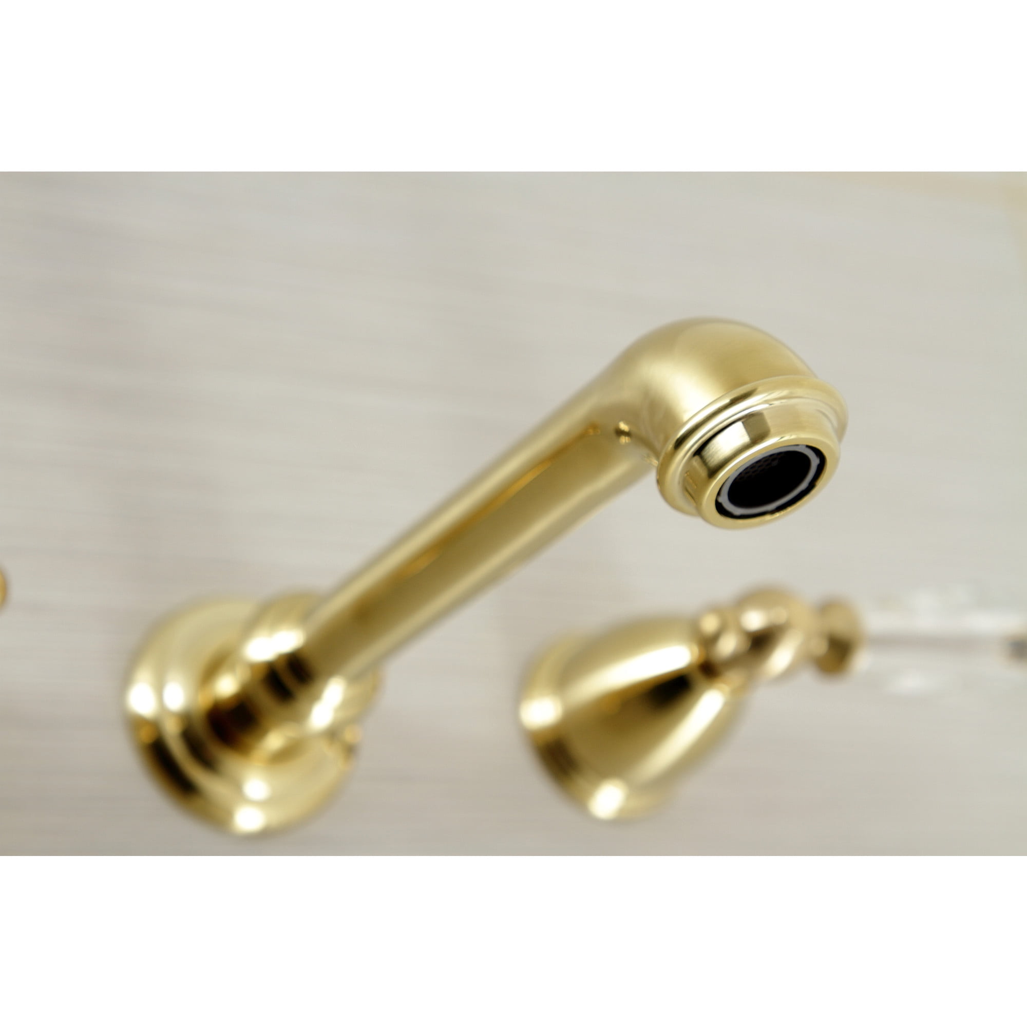 Kingston Brass KS7027WLL Wilshire Two-Handle Wall Mount Roman Tub Faucet, Brushed Brass