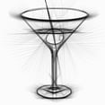 thumbnail image 2 of Bolokofsky, Ronald 26x26 White Modern Wood Framed Museum Art Print Titled - Cocktail I, 2 of 4