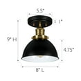 thumbnail image 3 of Design House Savannah Farmhouse 1-Light Semi-Flush Mount Ceiling Light, Matte Black/Satin Gold, 3 of 17