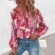 thumbnail image 4 of Camisa de manga larga de linterna para mujer,Camisa informal con cuello en V para mujer Blusa de gasa para mujer Impulsada por el rendimiento, 4 of 8