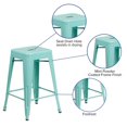 thumbnail image 2 of 24'' High Backless Mint Green Indoor-Outdoor Counter Height Stool, 2 of 7