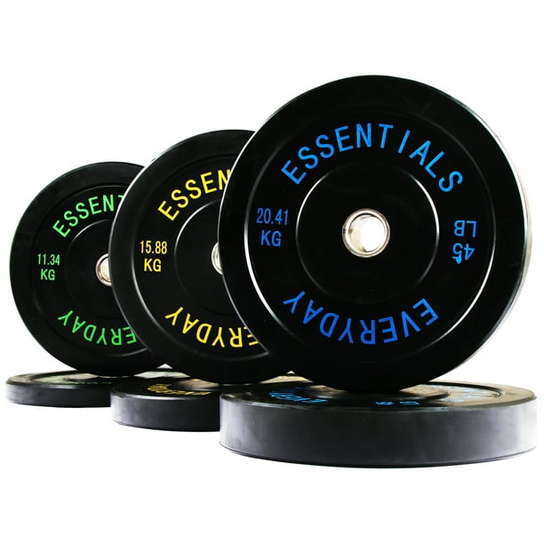 Everyday Essentials Color Coded Olympic Bumper Plate Weight Plate w Steel Hub, 210 lbs Walmart